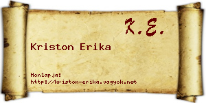 Kriston Erika névjegykártya